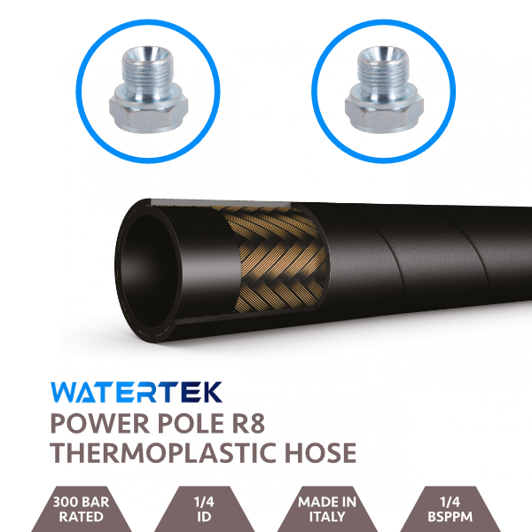 Watertek Power Pole 300 Bar Thermoplastic Hose 1/4 BSPPM